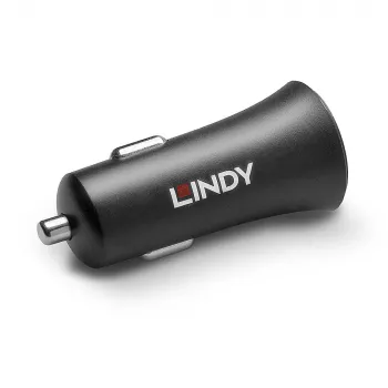 Lindy Single Port USB Type C PD Auto-Ladegerät, 27 W, Auto, Zigarettenanzünder, 12 V, 3 A, Schwarz