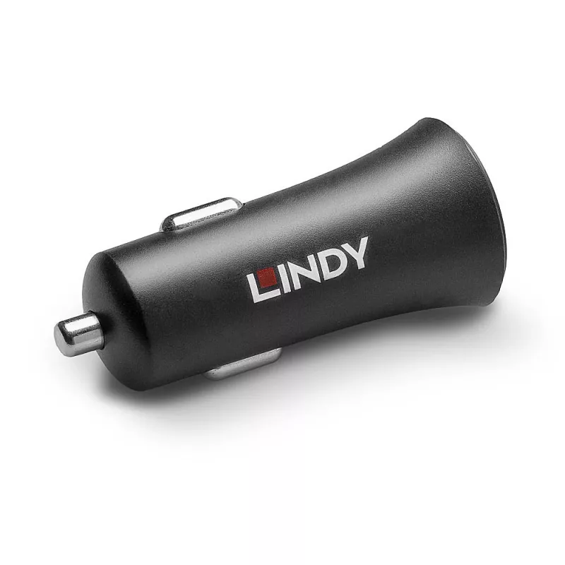 Lindy Single Port USB Type C PD Auto-Ladegerät, 27 W, Auto, Zigarettenanzünder, 12 V, 3 A, Schwarz