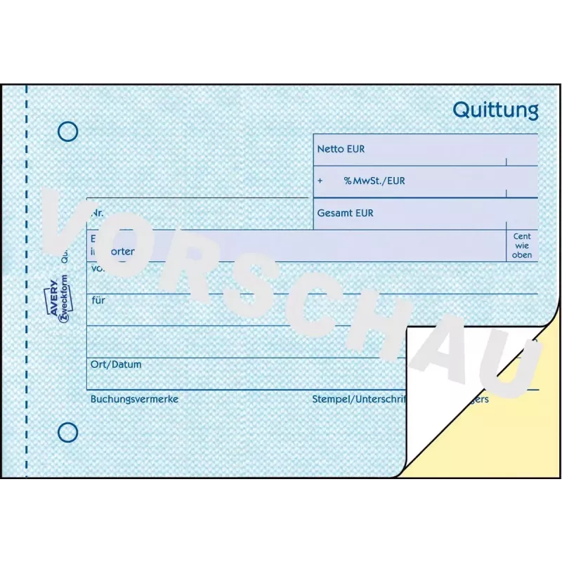 Buchhaltungsformularbuch AVERY 1735-5 A6 40 Seiten