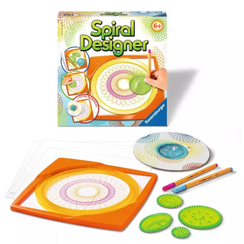 Kinder-Spirograph Ravensburger 297740 mit Schablone und 2 Stiften, mehrfarbig, für Kinder ab 6 Jahren