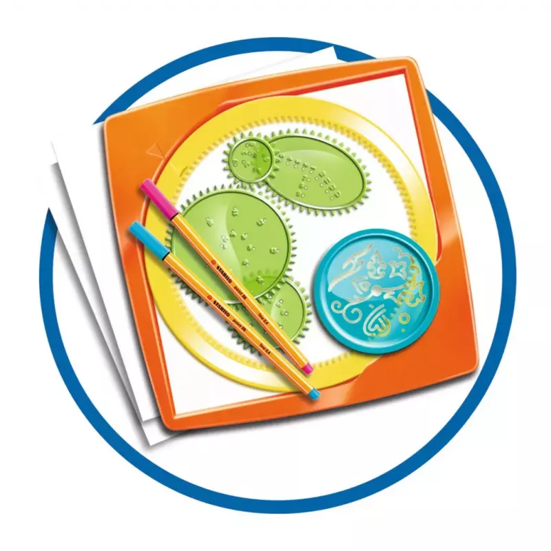 Kinder-Spirograph Ravensburger 297740 mit Schablone und 2 Stiften, mehrfarbig, für Kinder ab 6 Jahren