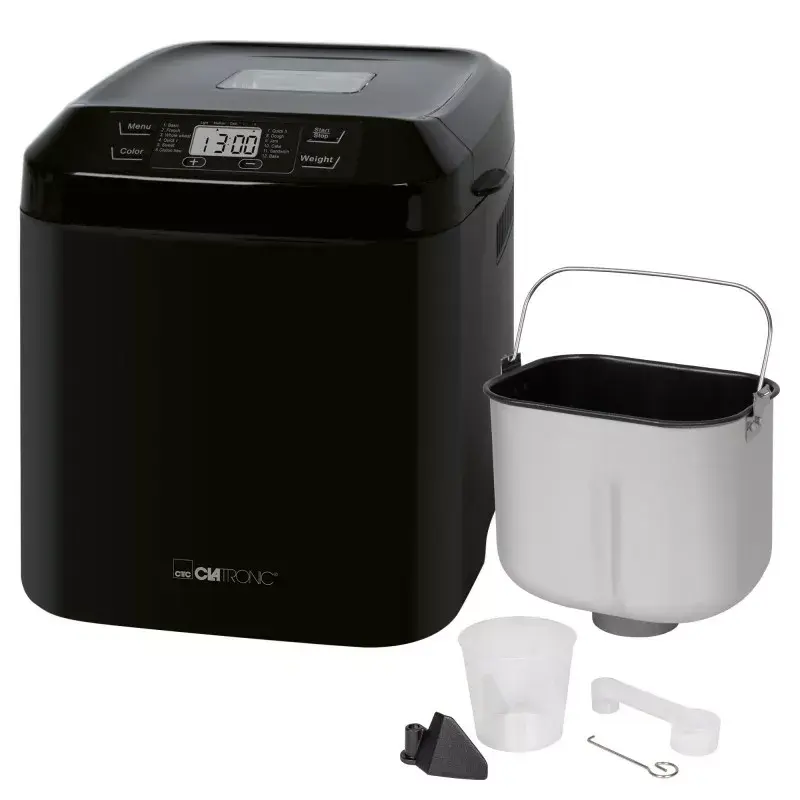 Brotbackautomat CLATRONIC BBA 3774 550W – 3-L-Backform, bis 1,5 kg Laib, 12 Programme, LCD-Timer