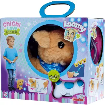 Simba ChiChi LOVE Loomy Golden Retriever Stofftier, 20 cm, Beige und Pink