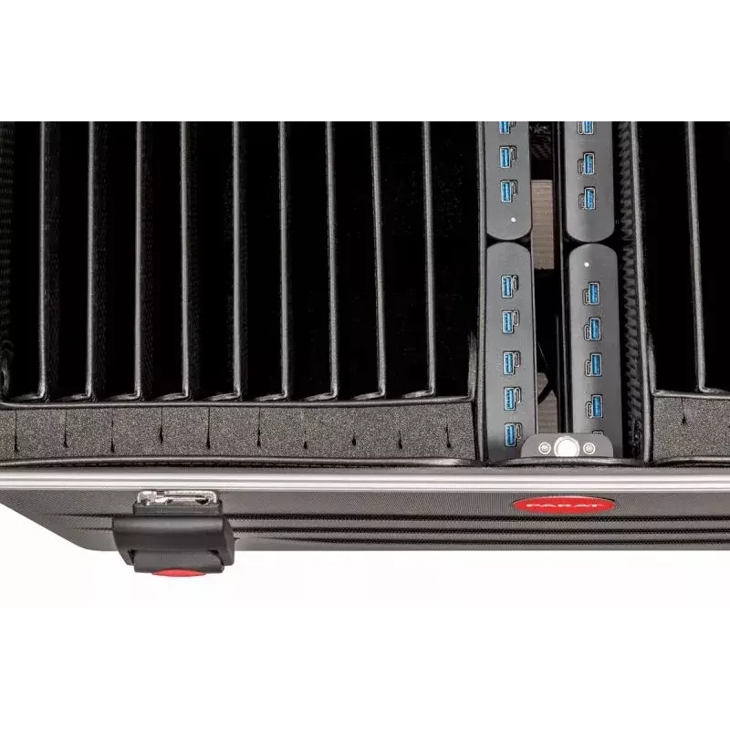Tragbarer Geräteverwaltungswagen Parat 20872015116 Schwarz Bodenaufstellung für Laptops und Tablets