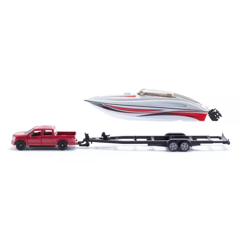Siku Ford F150 mit Motorboot Auto-Modellbausatz vormontiert 1:50