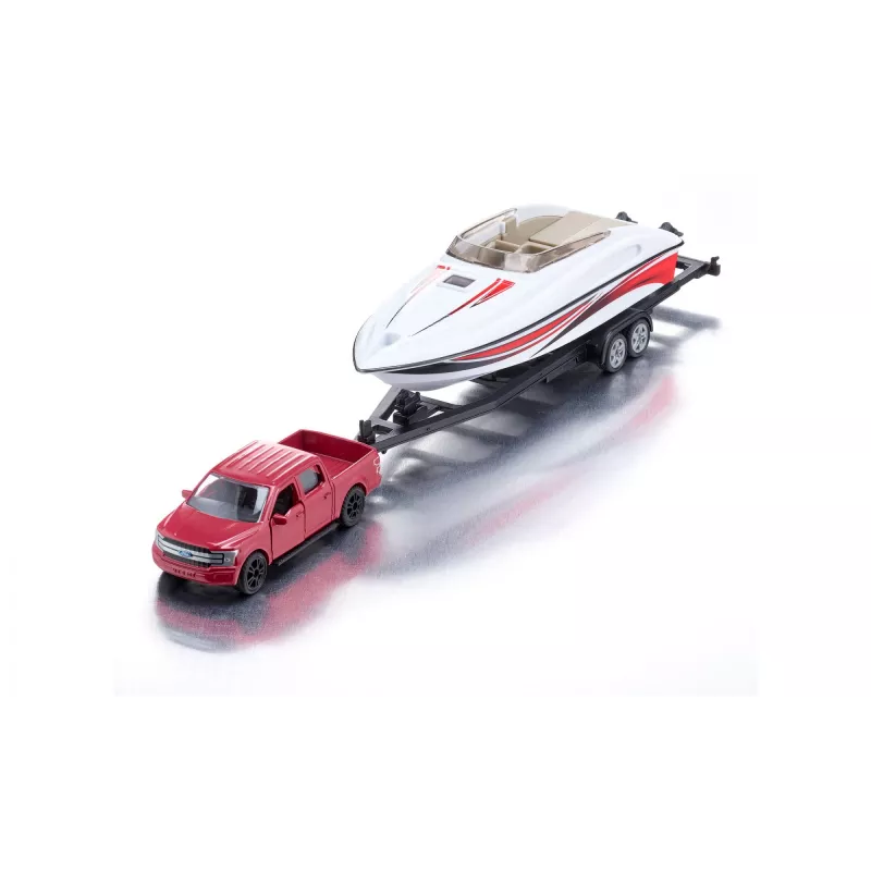 Siku Ford F150 mit Motorboot Auto-Modellbausatz vormontiert 1:50