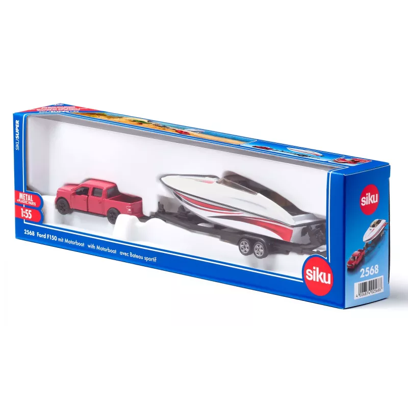 Siku Ford F150 mit Motorboot Auto-Modellbausatz vormontiert 1:50