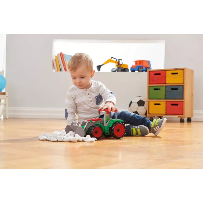 Spielzeugtraktor mit Heuanhänger Lena Truxx 04428 geöffnete Verpackung – Kunststoff-Spielset