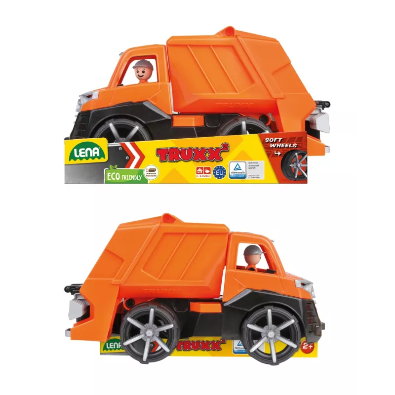 Müllwagen Lena TRUXX SM04534 Gummi Stahl Orange 2+ Jahre