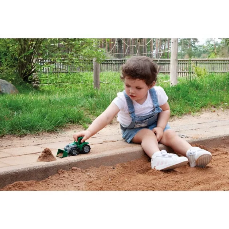 Spielzeugtraktor Lena Workies 01263 mit Schaufel — Kunststoff-Aufsitzspielzeug für Bauarbeiten, für Innen- und Außeneinsatz geeignet