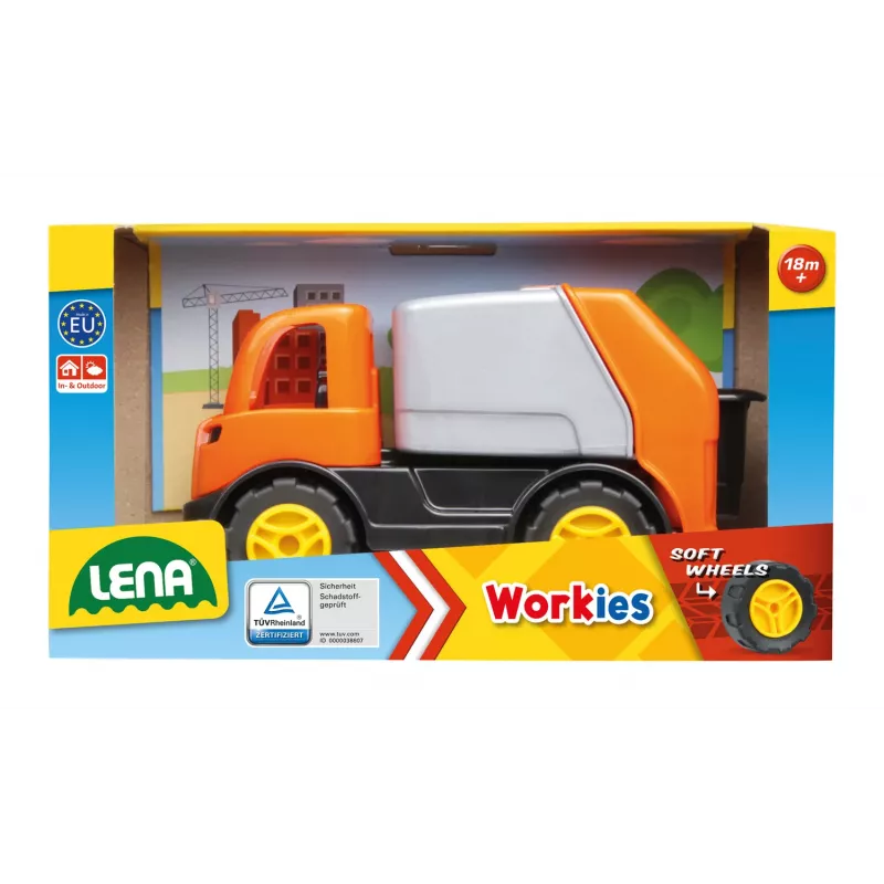 Müllwagen-Spielfahrzeug Lena 01264 — Metall- und Kunststoff-Kinderspielzeug, mehrfarbig, ab 1,5 Jahren