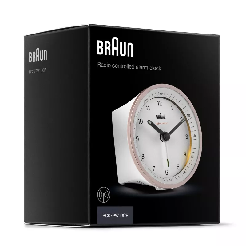 Braun BC07 Quarz-Wecker Rosa, Weiß