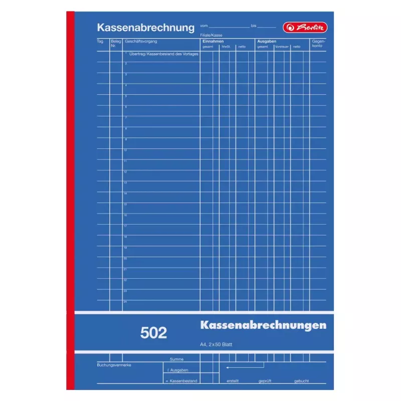Buchhaltungsformularbuch Herlitz 882415 A4 100 Seiten