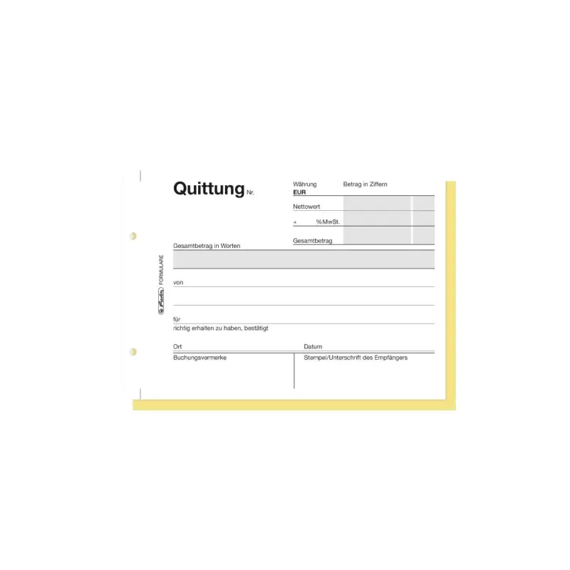 Quittungsblock Herlitz 7876147 A6 80 Blatt