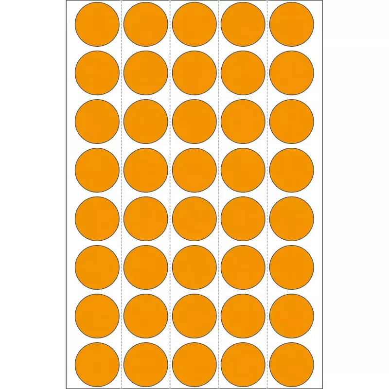 Mehrzweck-Etiketten HERMA 2254 leuchtend orange 19 mm rund