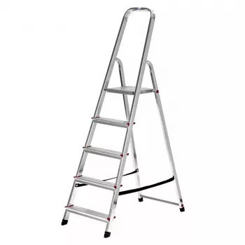 Aluminium-Stufenstehleiter Krause Corda 5-stufig, maximale Höhe 300 cm, 150 kg Tragkraft, 4,1 kg