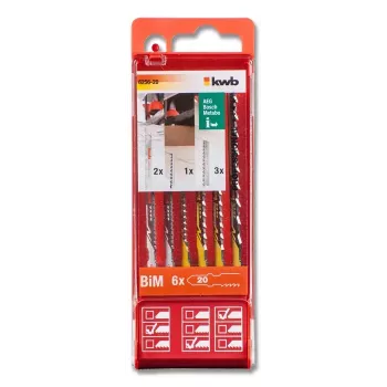 Stichsägeblatt KWB 625620 Kohlenstoffstahl Schnellarbeitsstahl 6 Stück