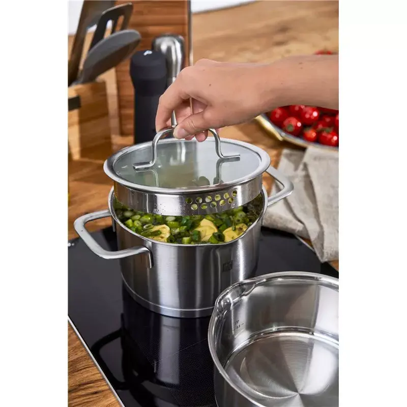 ZWILLING Multi Pot TrueFlow 66920-004-0 — Edelstahltopf mit Glasdeckel, spülmaschinen- und ofenfest, geeignet für Halogenkochfelder