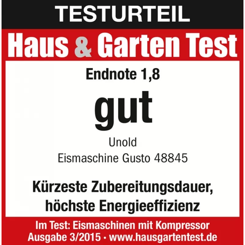 Unold 48845 Eismaschine Kompressor-Eismaschine 2 L 180 W Schwarz, Edelstahl