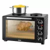Unold Small kitchen all in one, Freistehender Herd, Schwarz, Drehregler, Schwarz, Metall, Glas