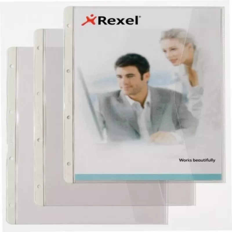 Rexel Dokumentenmappe mit Klappdeckel, 210 x 297 mm (A4), Transparent, 0,13 mm, 233 mm, 301 mm, 2 mm