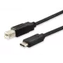 Equip USB 2.0 Typ-C-auf-Typ-B-Kabel, 1 m, USB B, USB C, USB 2.0, Stecker/Stecker, Schwarz