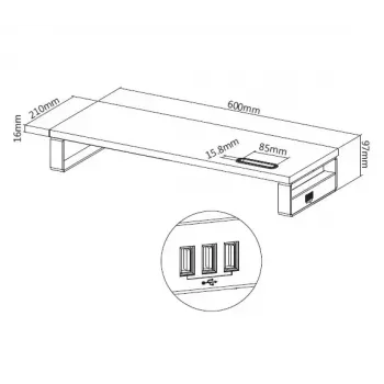 Equip 650881 Desktop-Monitorständer mit USB