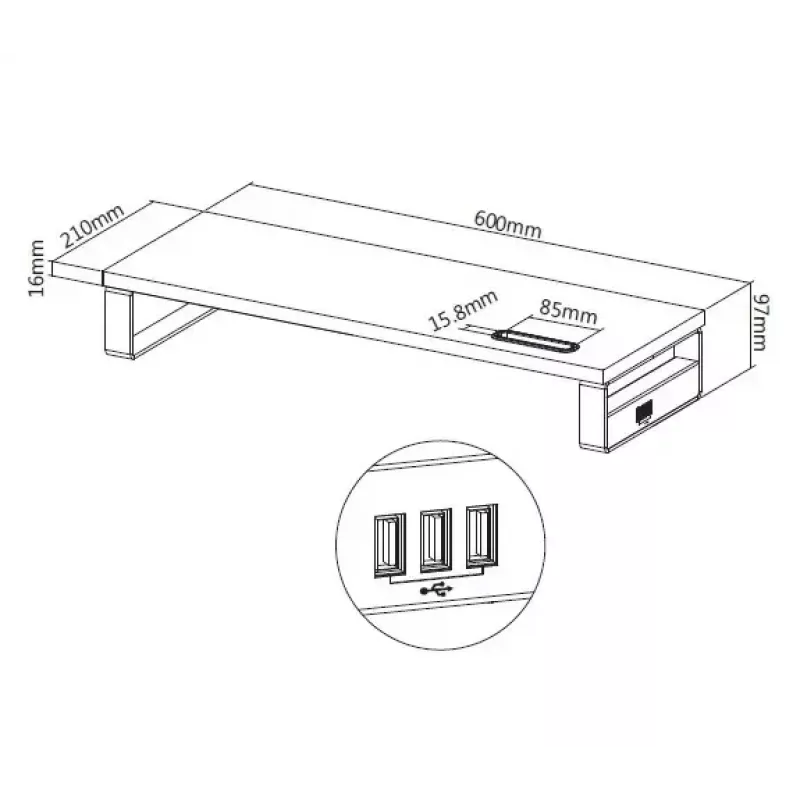 Equip 650881 Desktop-Monitorständer mit USB