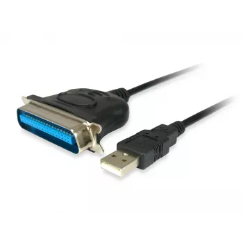 Equip USB-zu-Parallel-Adapterkabel, Schwarz, USB A, Centronics 36, 60 g, 1 Stück, 175 mm