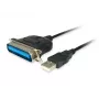 Equip USB-zu-Parallel-Adapterkabel, Schwarz, USB A, Centronics 36, 60 g, 1 Stück, 175 mm
