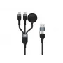 USB A auf 2× USB-C 3-in-1 Schnelllade-Datenkabel Conceptronic ETTA08B15 — 1,5 m, USB 2.0, 5 A, Apple Watch Ladegerät, 100 W E‑Mark