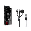 USB A auf 2× USB-C 3-in-1 Schnelllade-Datenkabel Conceptronic ETTA08B15 — 1,5 m, USB 2.0, 5 A, Apple Watch Ladegerät, 100 W E‑Mark