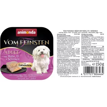 animonda Vom Feinsten Gourmet core Adult mit Huhn, Ei und Schinken Hundenassfutter, 150 g