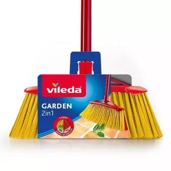 Outdoor-Besen VILEDA Modell 128763, harte Borsten, Technopolymer, rot