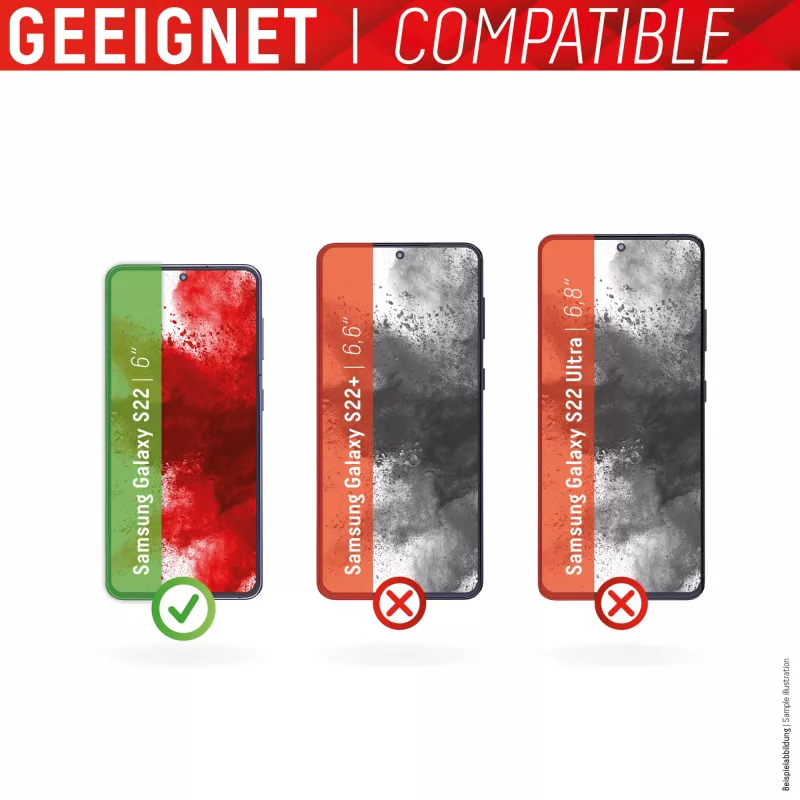 Displex Full Cover Displayschutzfolie Samsung Galaxy S22 aus gehärtetem Glas