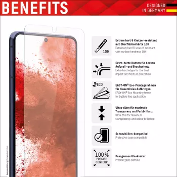 Displex Displayschutzfolie + Hülle für Samsung Galaxy A53 5G, gehärtetes Glas