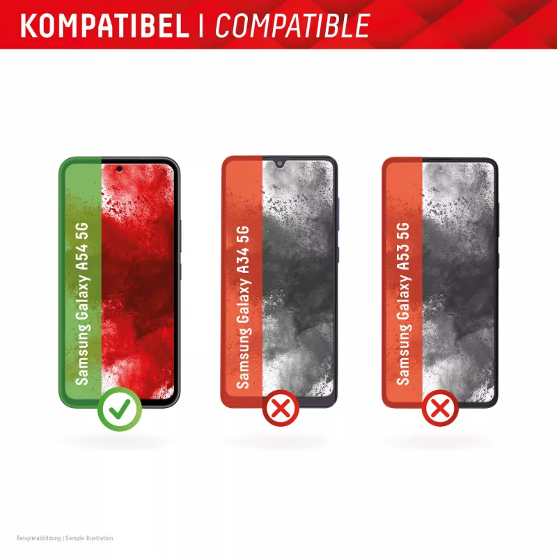 Displex Displayschutzfolie + Hülle für Samsung Galaxy A54 5G gehärtetes Glas