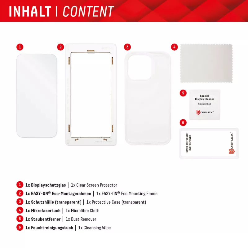 Displex Displayschutzfolie + Hülle für Samsung Galaxy A54 5G gehärtetes Glas