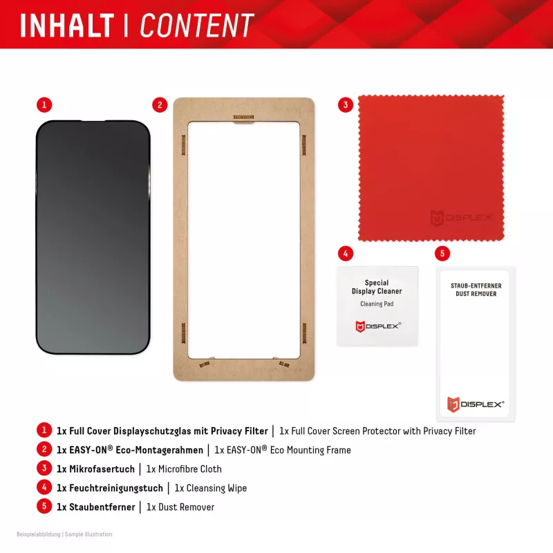 Displex Privacy Screen Protector (10H) für Samsung Galaxy S24 Ultra, Eco Mounting Frame, Sichtschutzfilter