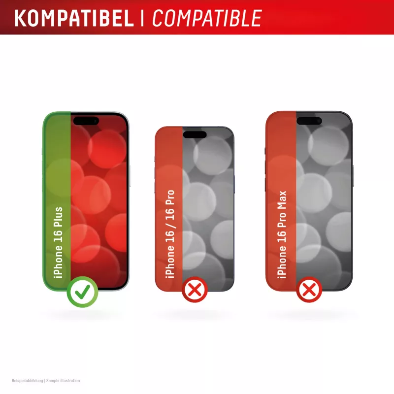 Displex Displayschutzfolie + Hülle für Apple iPhone 16 Plus, Eco-Montagerahmen, kratzfest
