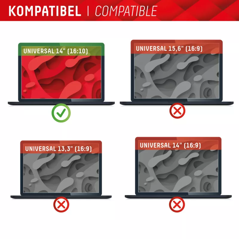 Displex PRIVACY SAFE magnetischer 2-Wege-Sichtschutzfilter für Laptop/Notebook 14'' (16:10)