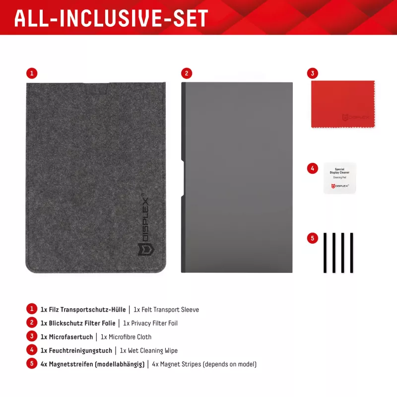 Displex PRIVACY SAFE magnetischer 2-Wege-Sichtschutzfilter für Laptop/Notebook 14'' (16:10)