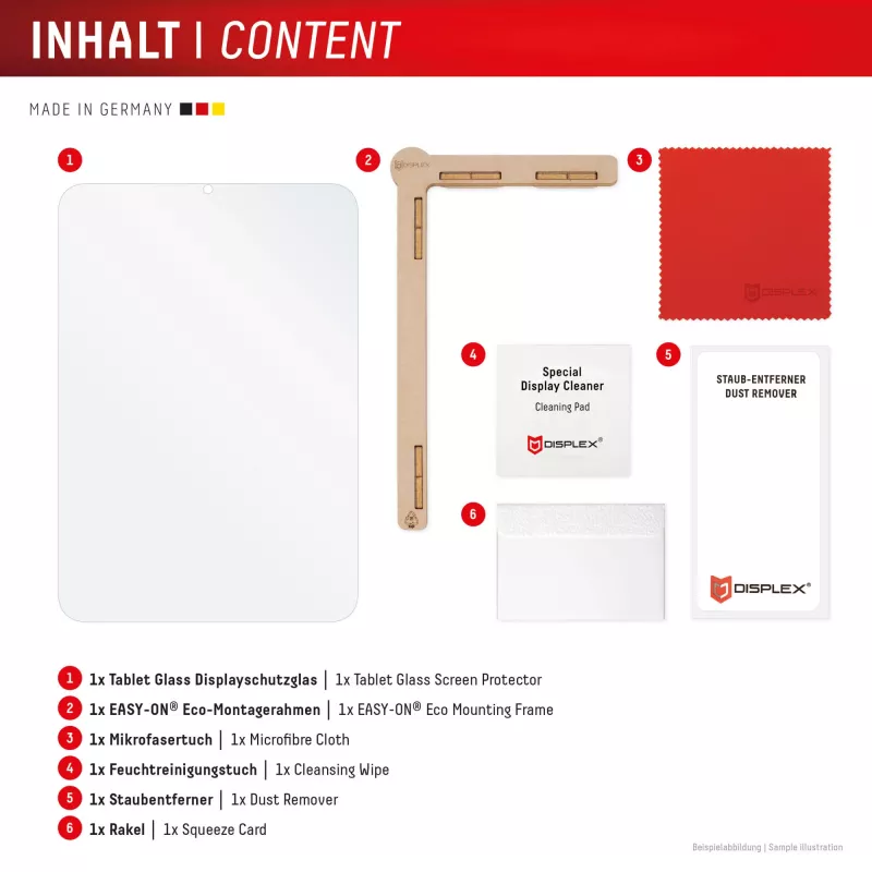 Displex Tablet Glass (9H) für Samsung Galaxy Tab S11, Eco Montagerahmen, bruchsicher