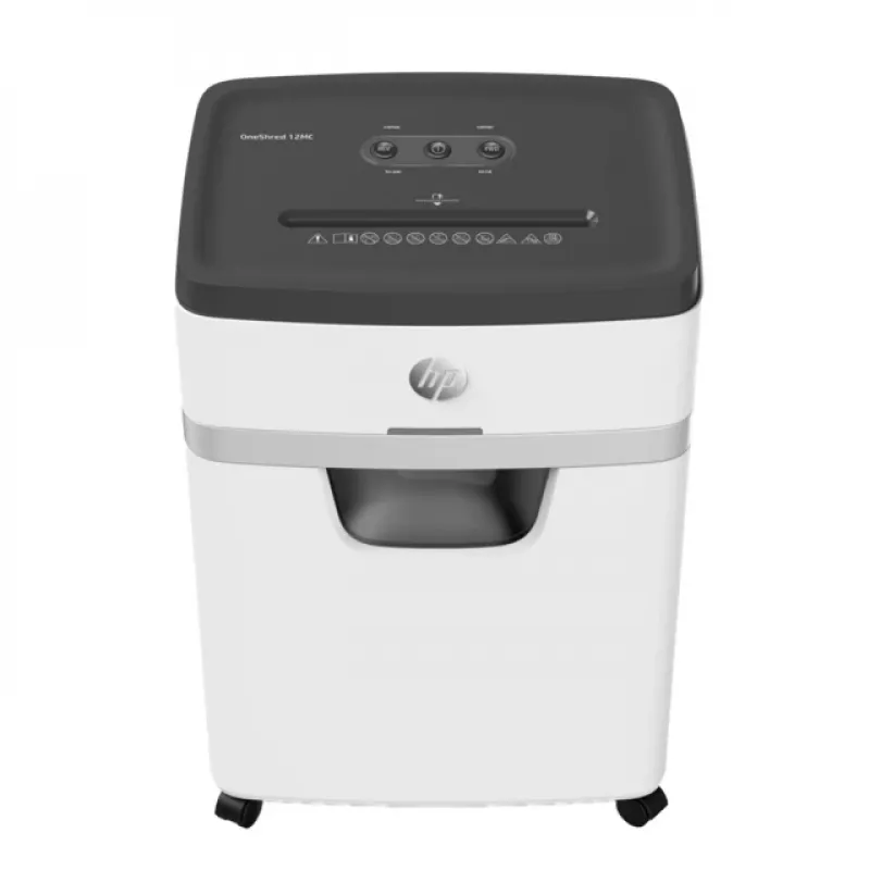 Aktenvernichter HP OneShred 12MC Mikroschnitt 2x15 mm 12 Blatt 25 L 65 dB 220 mm Weiß