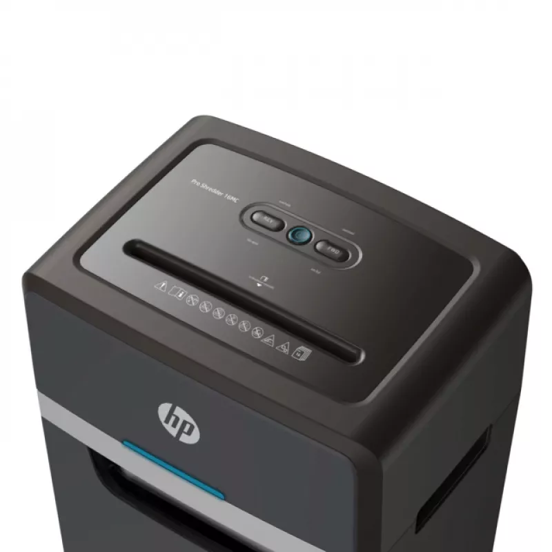 HP Pro Shredder 16MC Aktenvernichter Mikroschnitt 55 dB 22 cm Schwarz