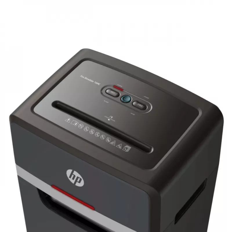 HP Pro Shredder 16MC Aktenvernichter Mikroschnitt 55 dB 22 cm Schwarz
