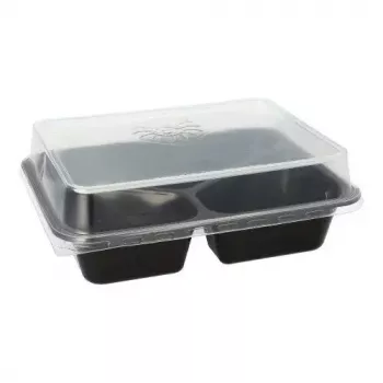 Papstar 96554 Einweg-Lebensmittelbehälter Schwarz PET 227x178x45mm