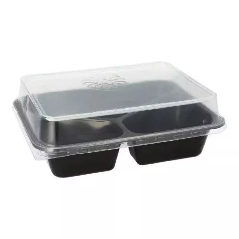 Papstar 96554 Einweg-Lebensmittelbehälter Schwarz PET 227x178x45mm