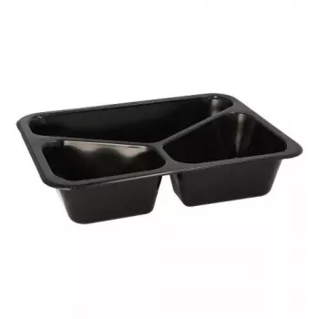 Papstar 96554 Einweg-Lebensmittelbehälter Schwarz PET 227x178x45mm