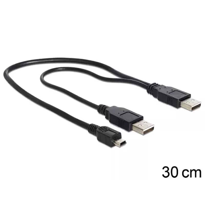 USB-Kabel DeLOCK 83178 USB 2.0 0,3 m 2 x USB A Schwarz